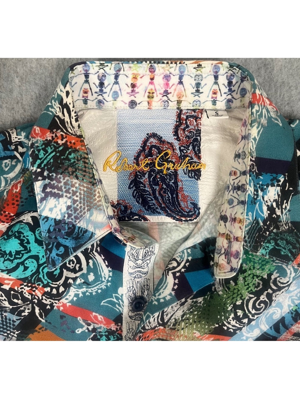 Robert Graham Shirt Men’s Short Sleeve Button Up Paisley Tropical Size Small
